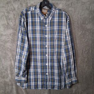 C.E. Schmidt Workwear Button Down Long Sleeve Plaid Shirt Mens Size XLT Blue...